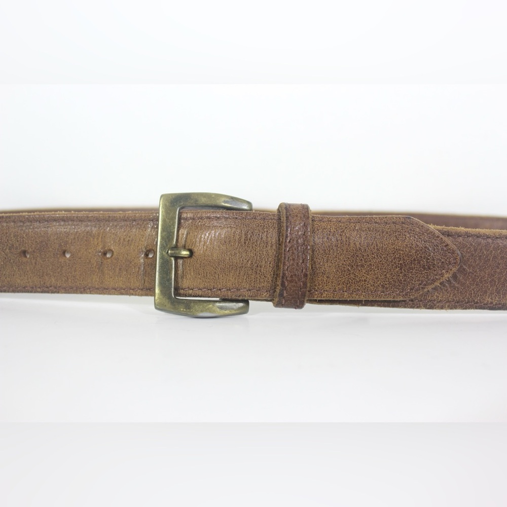 Vintage Natural Brown Soft Leather Work Belt Tan Worn In Distressed Thrashed